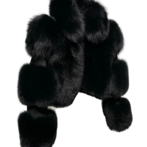 Kurzer Mantel mit Lederärmeln und Stehkragen – Schwarz