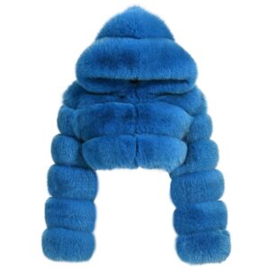 Kurzer Minimantel mit Reißverschluss und Kapuze