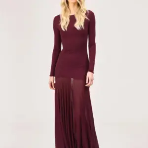 ATLEIN Langes Kleid mit langen Ärmeln