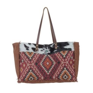 Enamor Weekender-Tasche aus Leder und Canvas