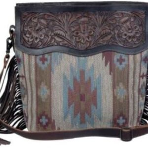 Schultertasche aus Leder mit Fransen – Myra