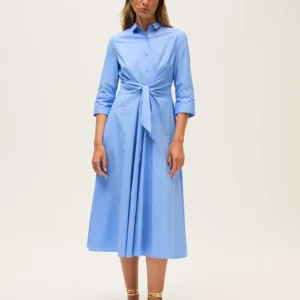 Stretch-Baumwoll-Knotenkleid