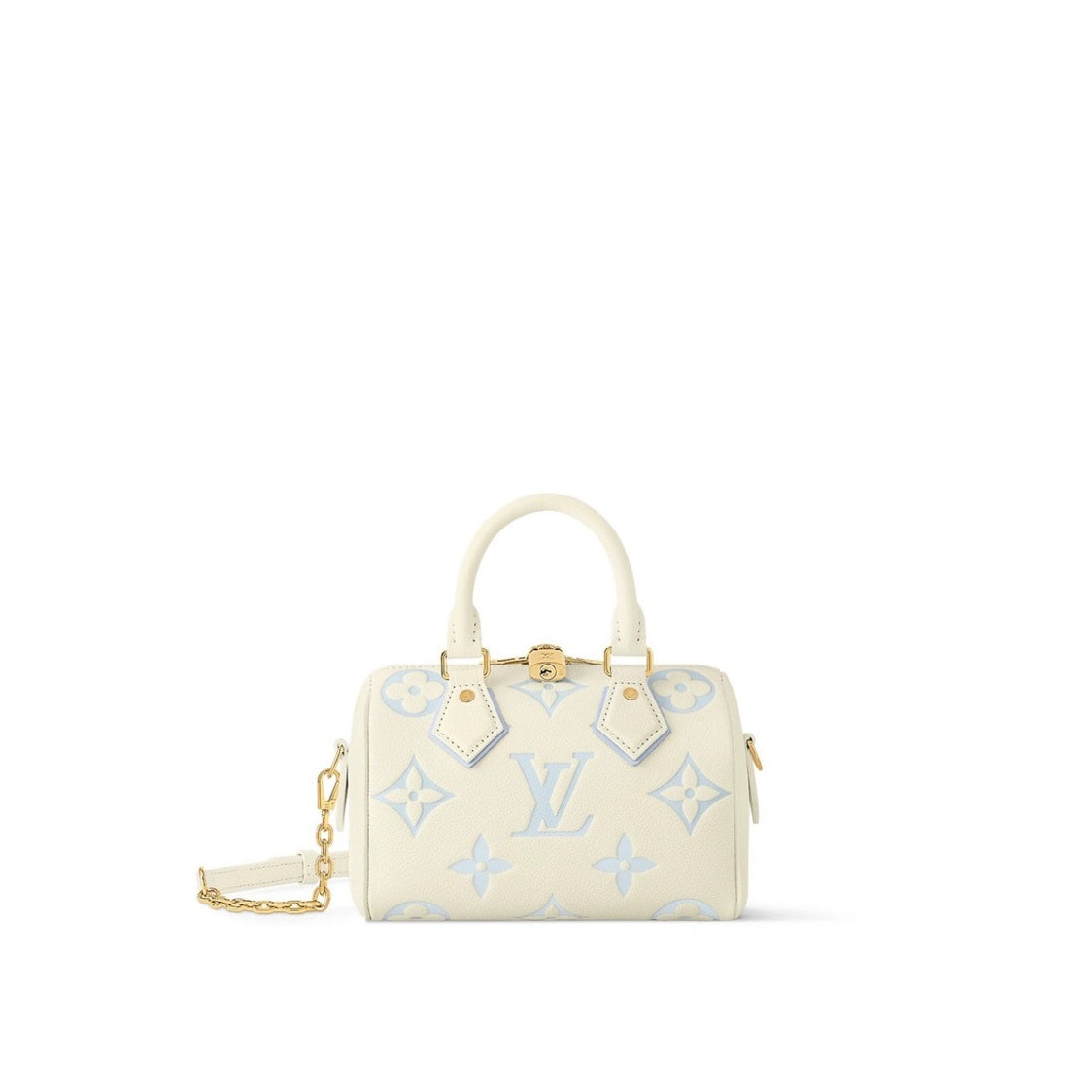 Louis Vuitton Speedy Bandoulière 20 Bicolor Monogram Empreinte Leder Blau