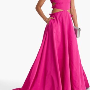 VALENTINO GARAVANI Abendkleid aus Baumwollmischgewebe mit Schleifendetail und Cut-outs
