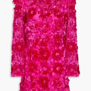 VALENTINO GARAVANI Minikleid aus Tüll mit Blumenapplikationen